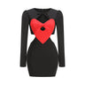 Womens Black And Red Heart-patterned Skirt