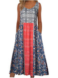 Bohemian Floral Beach Sundress with Pockets