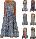 Bohemian Floral Beach Sundress with Pockets
